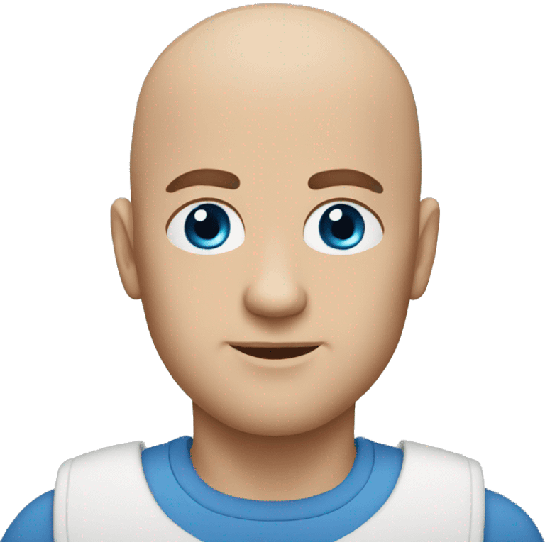 Bald man blue eyes  emoji