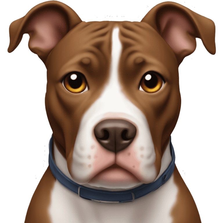 Brown pit bull with white on right side of face emoji