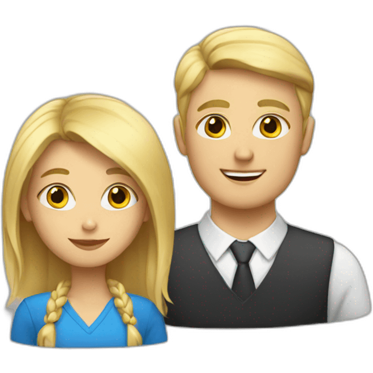 blonde girl with a teacher emoji