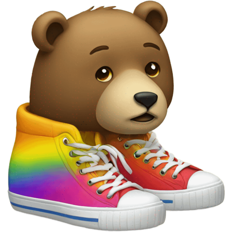 Sad bear wearing shoes emoji