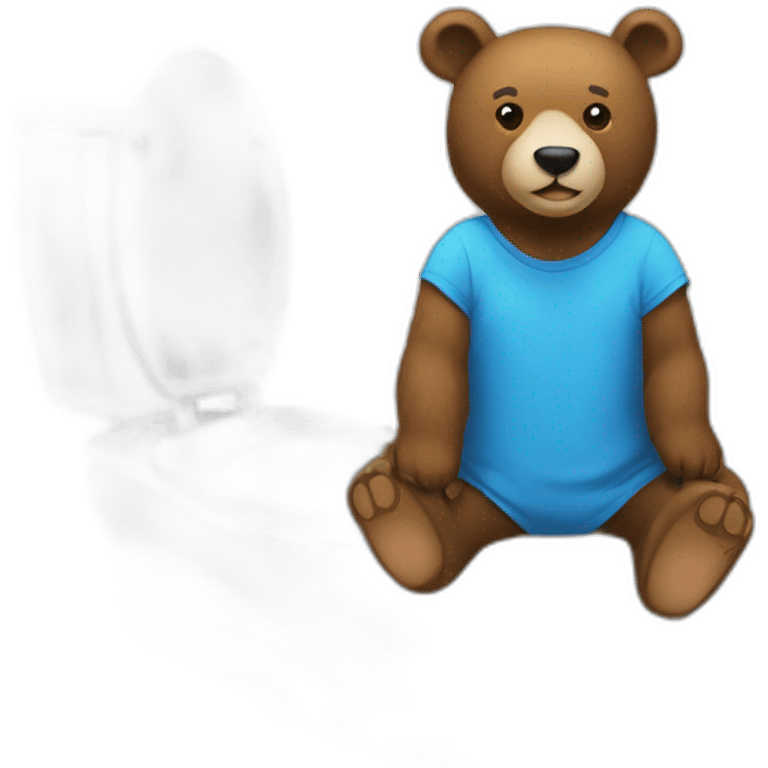 Un ours  sur des toilettes emoji