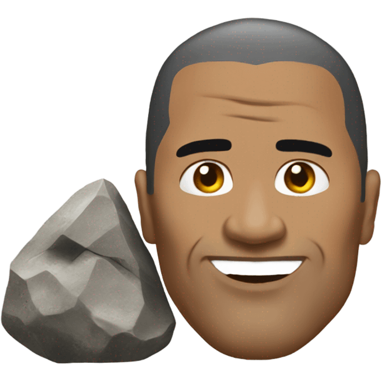 The rock with a head of a rock  emoji