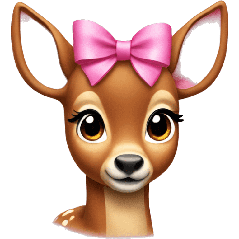 a bambi with a pink bow emoji