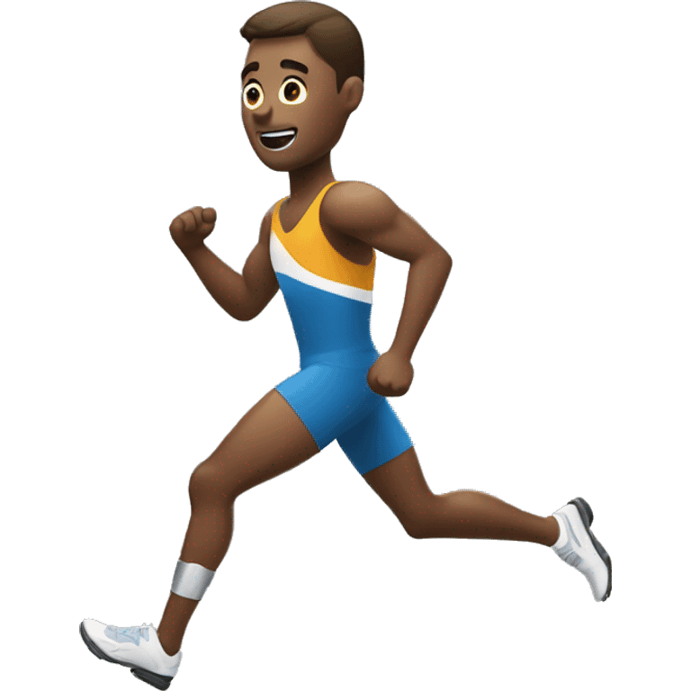 Disabled athlete man running with a prosthetic leg emoji