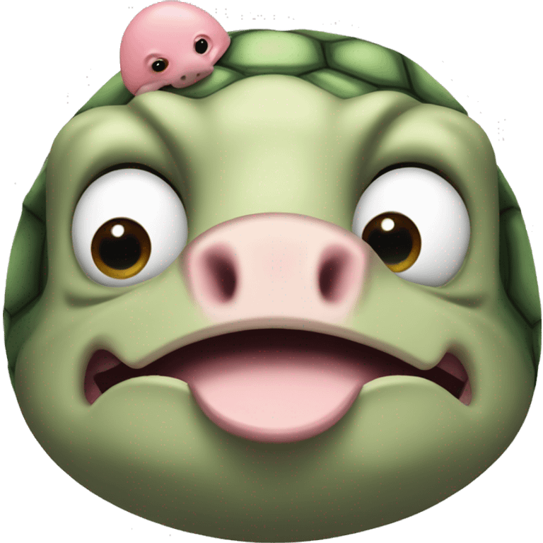 turtle with a thumb shaped homer head with a pig touch  emoji