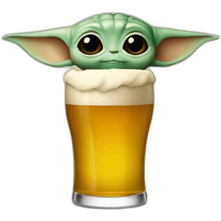 Baby yoda beer emoji