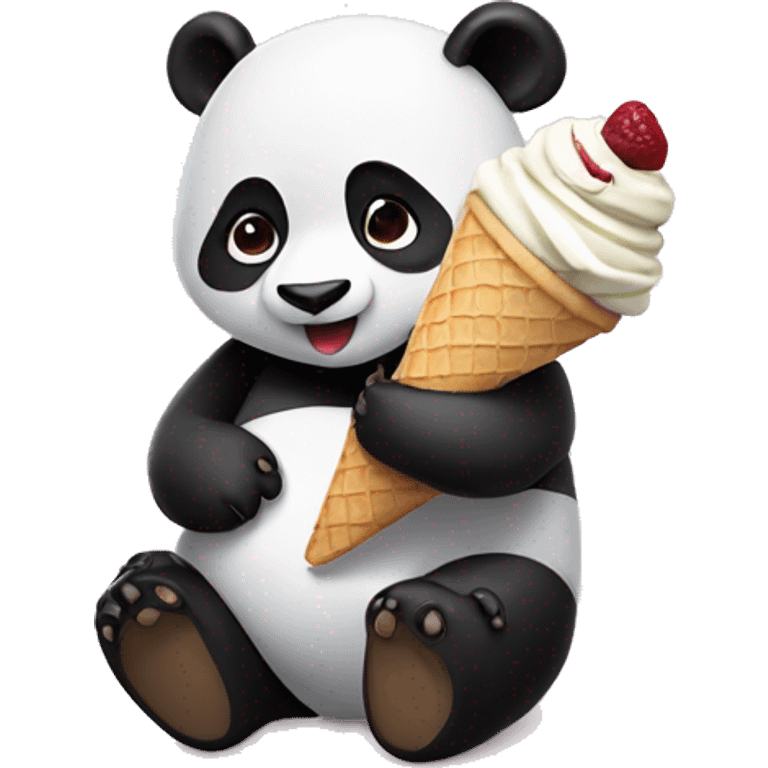 Panda eating ice cream emoji