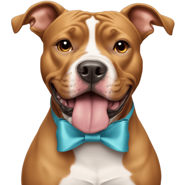 Pit bull with a bow on its ear emoji