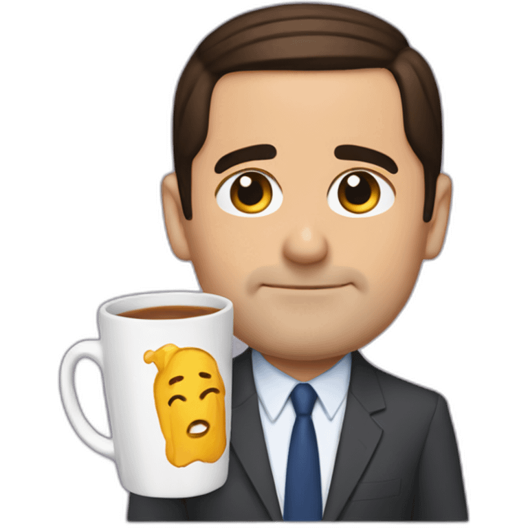 Micheal scott tapping mug emoji