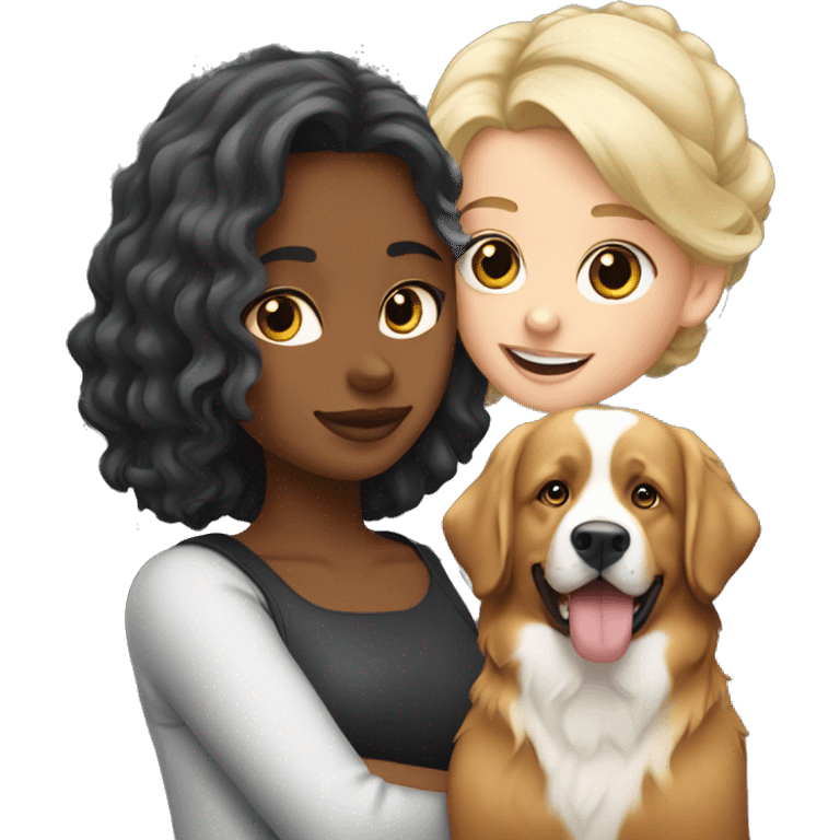 Blonde girl and bernese mountain dog emoji