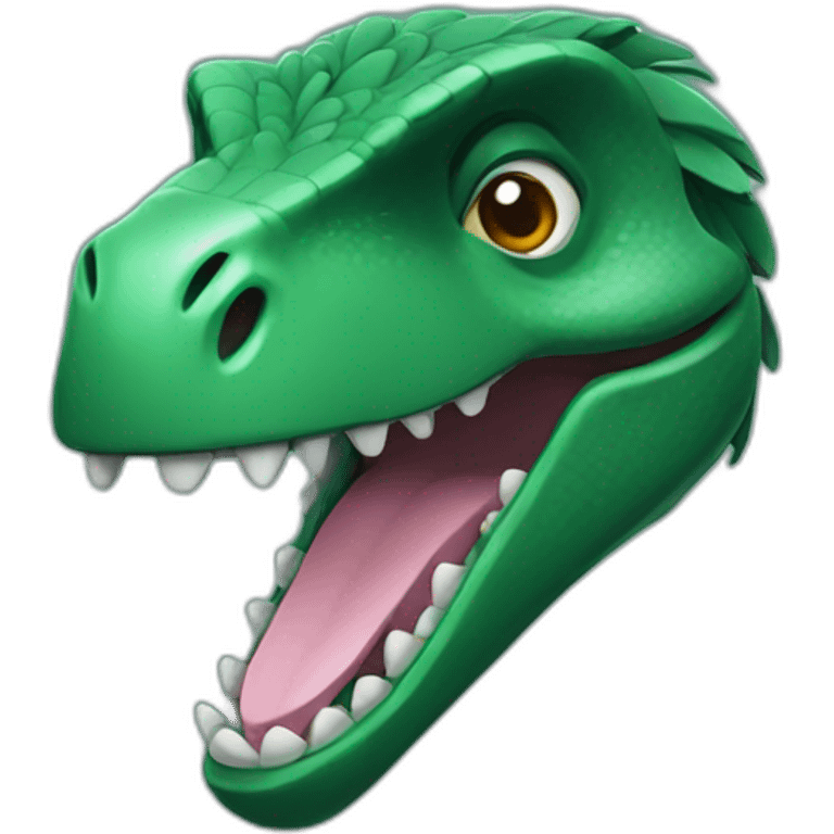 dark green smiling raptor head emoji