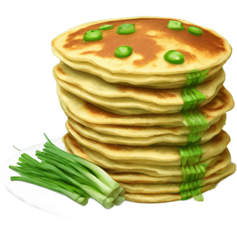 Vegetable pancakes with green onions emoji