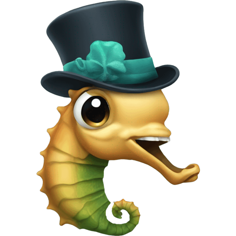 seahorse with Lincoln hat emoji