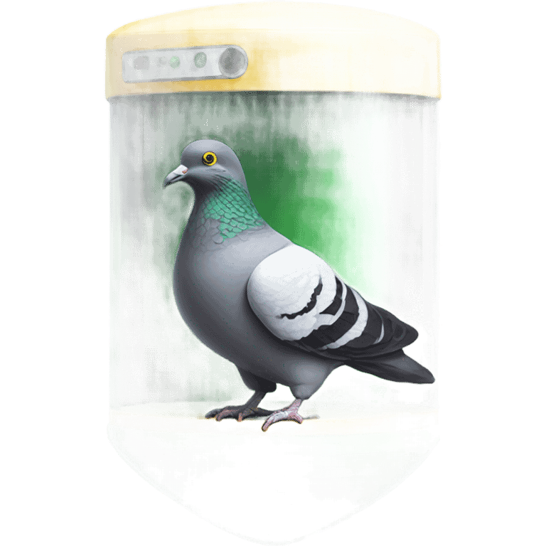 https://www.emojis.com/emoji/realistic-pigeon-yellow-green-R7fMwsTeXFy in https://www.emojis.com/emoji/disk-of-quartz-in-valve-vacuum-tube-YRta95YF2bm emoji