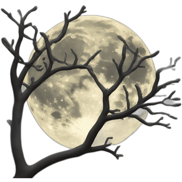 full moon and branches  emoji