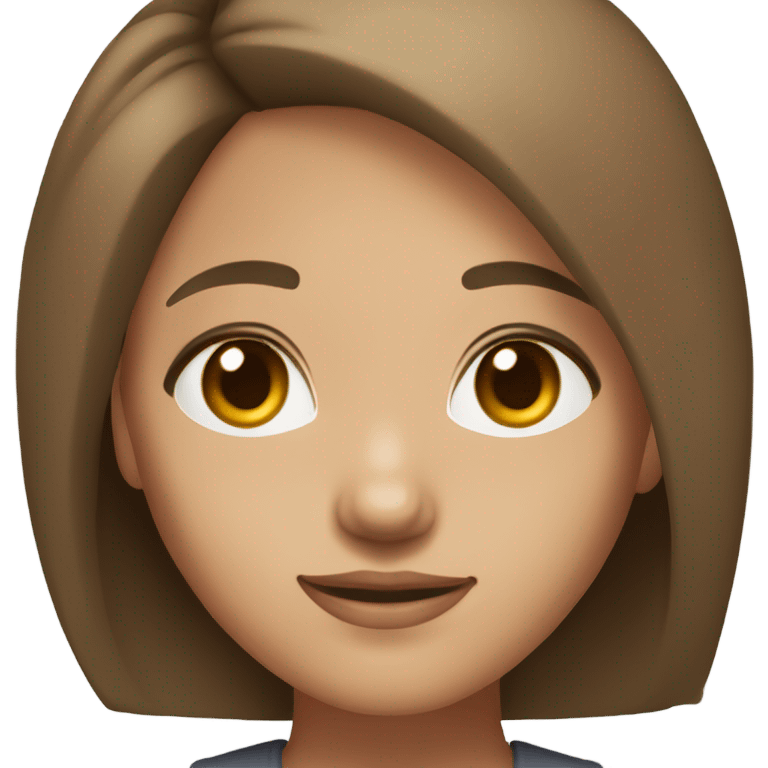 girl with brown bob hair and beautiful styling light skin tone brown eyes emoji