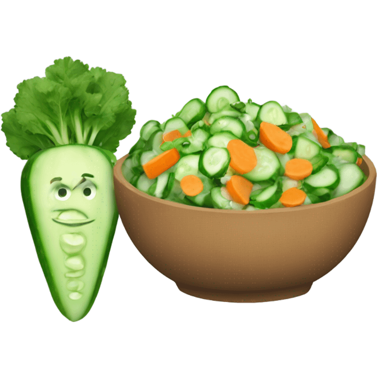 green carrot and cucumber salad emoji