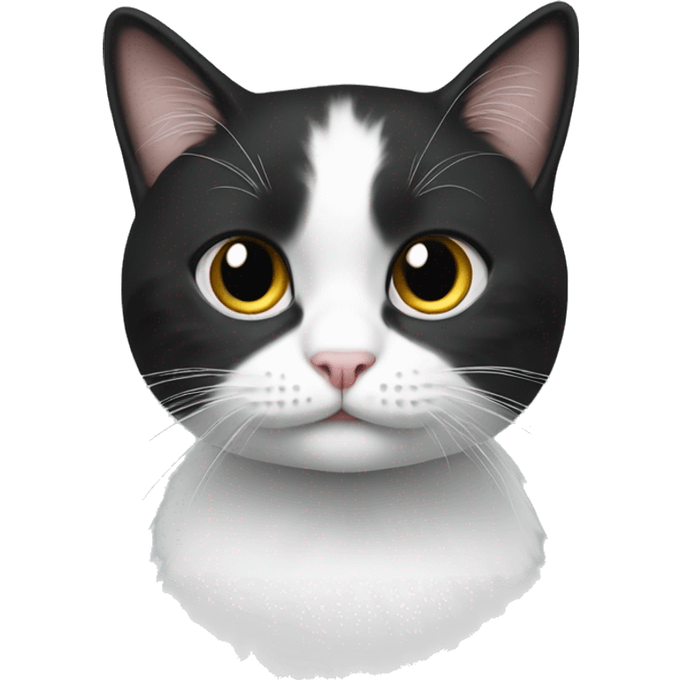 Cat black white googly  emoji