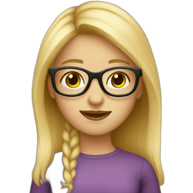 Fille blond a lunette emoji