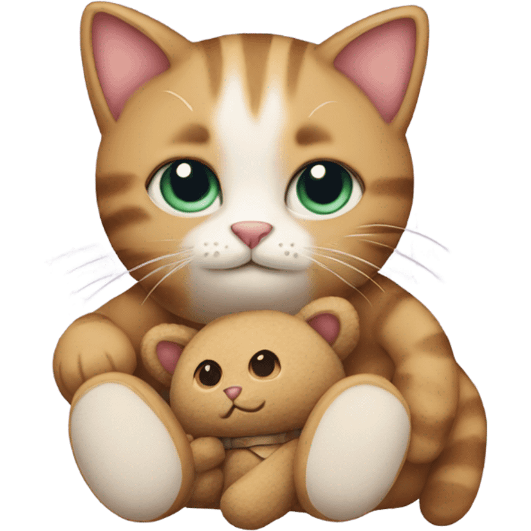 Cat holding a teddy bear  emoji