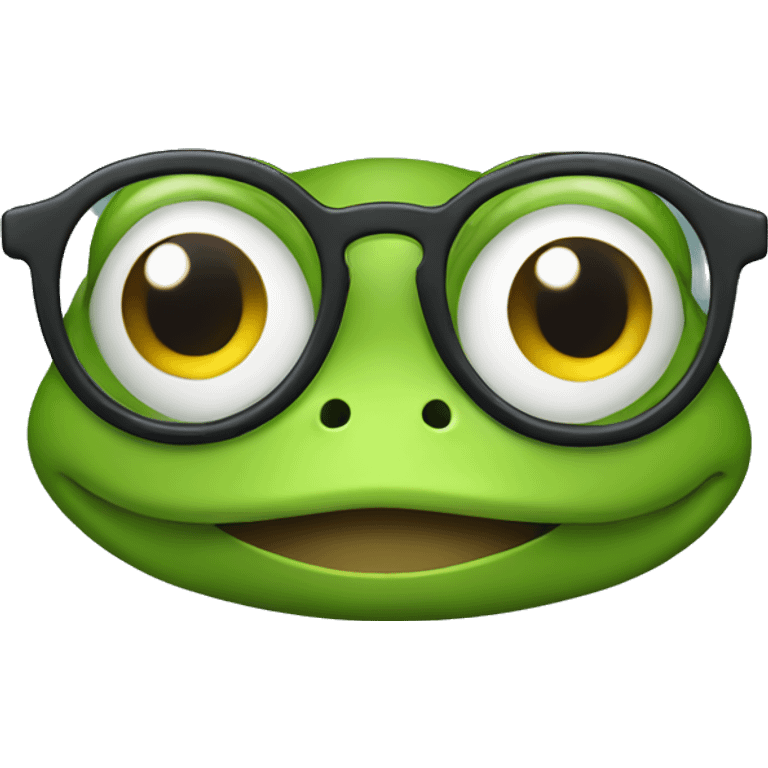 Frog in glasses smiling  emoji