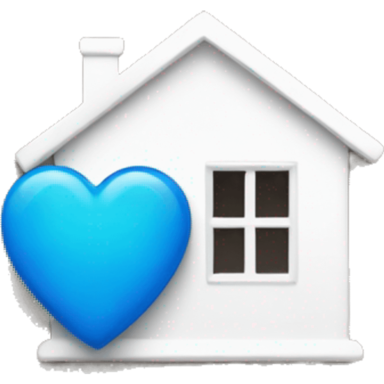 Words "one click home" with blue heart emoji