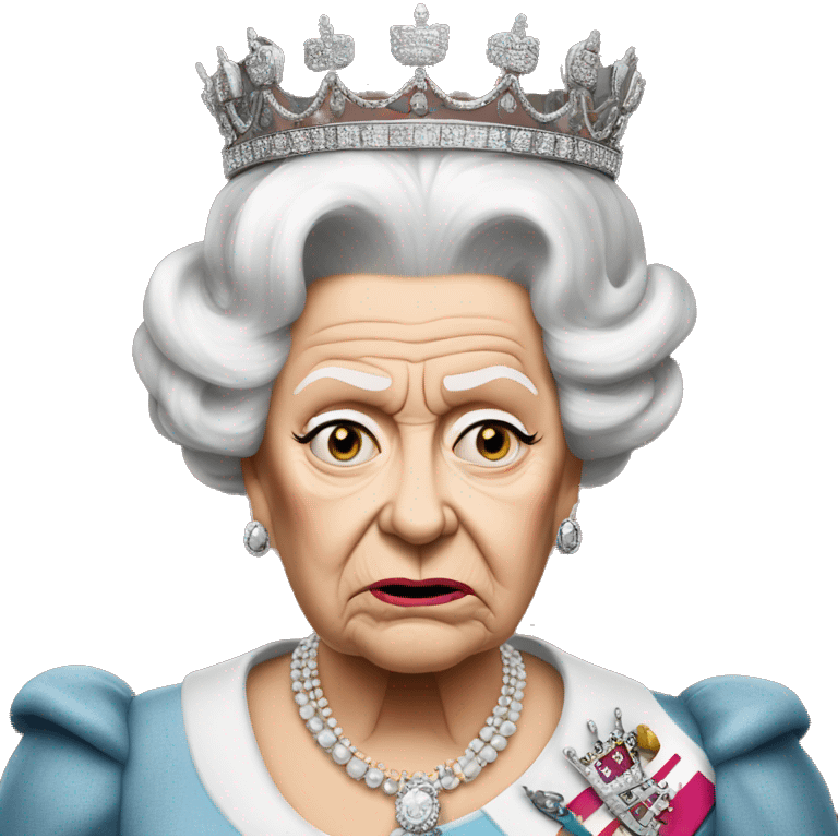 very angry queen Elizabeth the first without colour background emoji