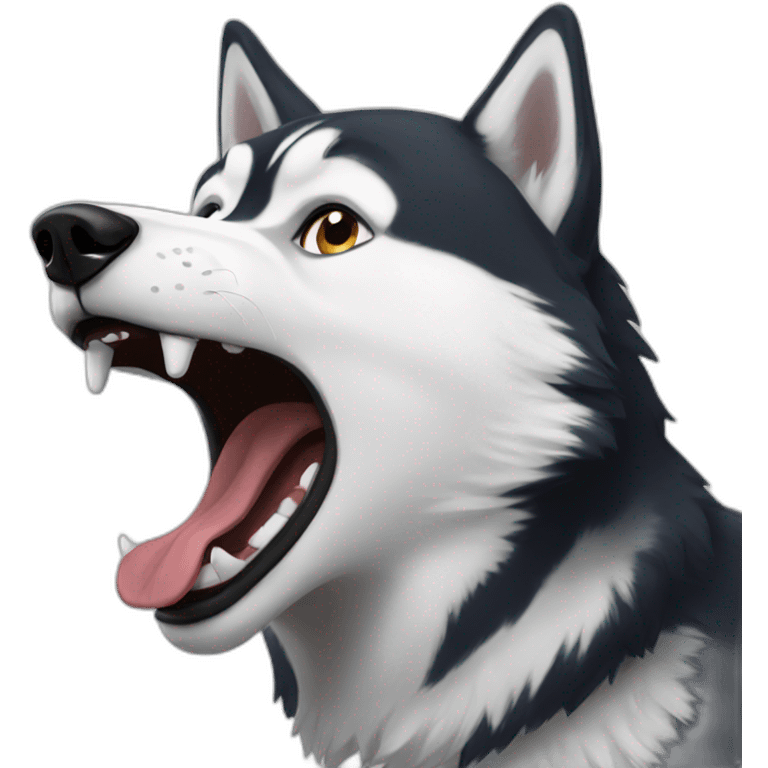 husky howling emoji