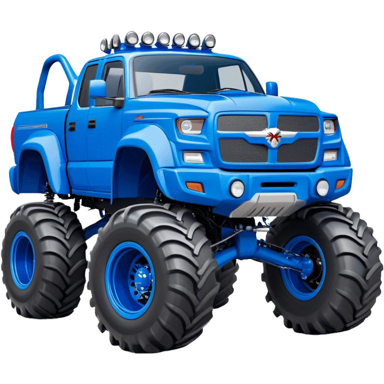 Bigfoot - Bigfoot 4x4 (Model Year: 2022) (Iconic colour: Blue) - An oversized, rugged monster truck with bold, aggressive lines painted in a striking blue. Focus on massive, rugged tires and a muscular chassis that exudes raw power and an urban legend feel. emoji