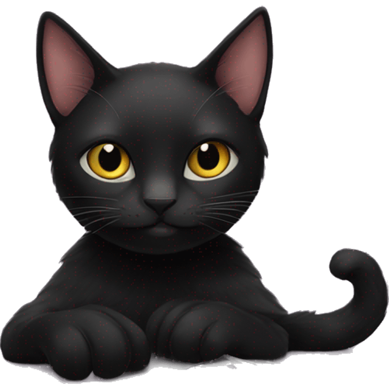 A black cat using tarot cards emoji