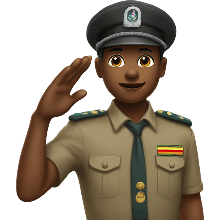 Zimbabwe BLACK scout salute wearing a short and short sleeve as well as cub cap emoji