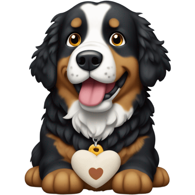 Berner sennen dog with a plushie in his mouth emoji