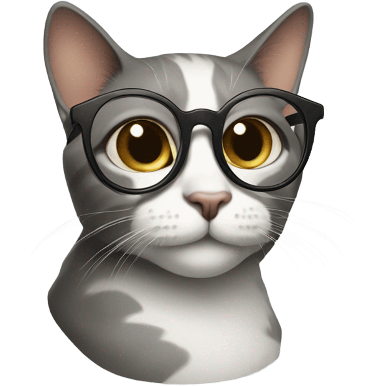 Cat wearing glasses emoji