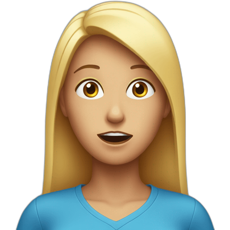 surprised woman with blue shirt emoji