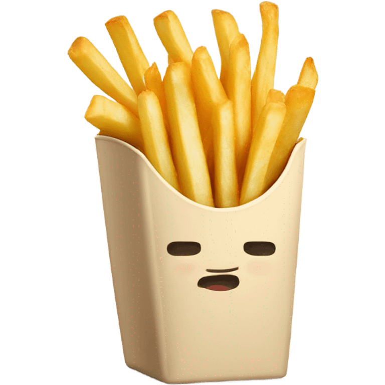 French fries in beige container  emoji