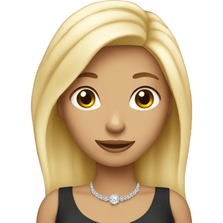 Blonde girl with a big engagement ring emoji