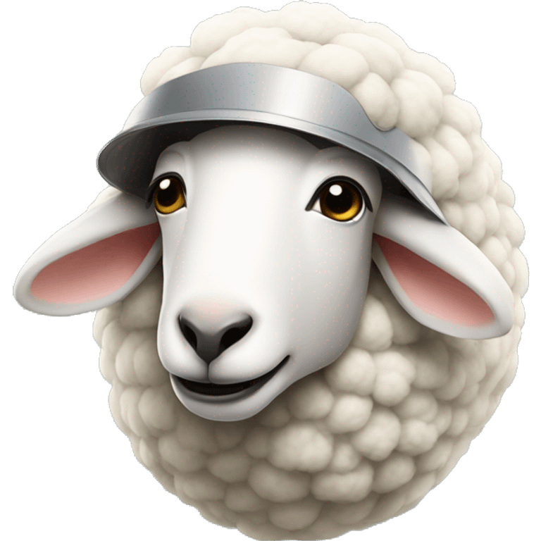 sheep with an helmet emoji