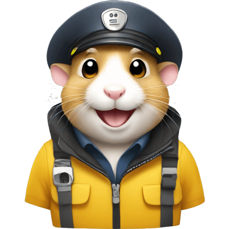 Hamster taxi driver smiling emoji