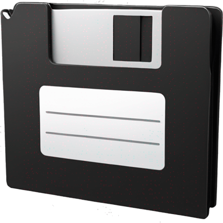 3d black floppy disk emoji