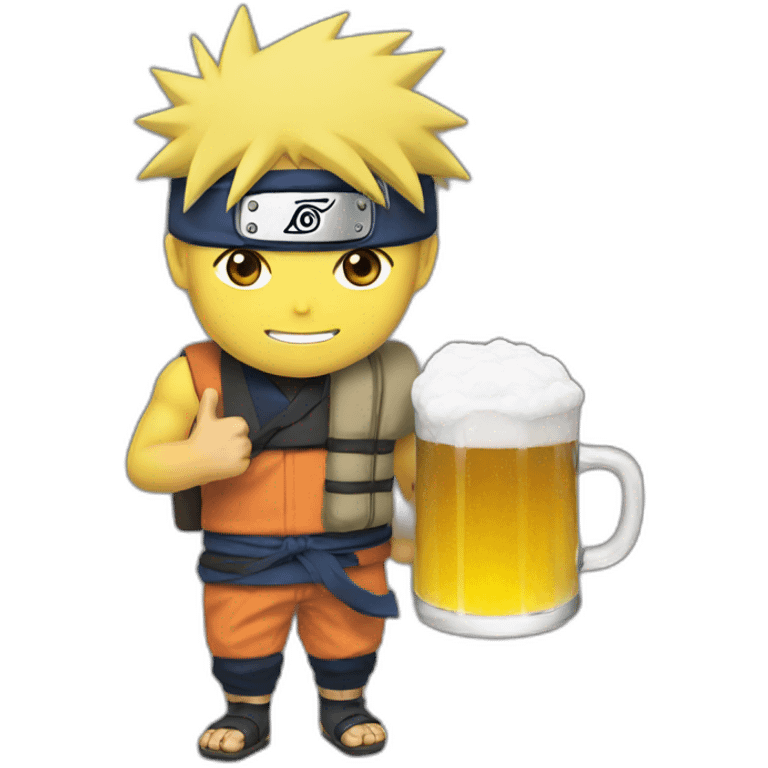 Naruto with a beer emoji