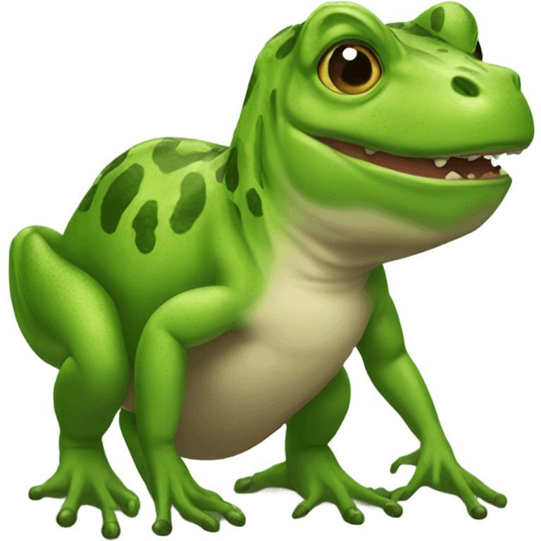 TRex  kissing frog emoji