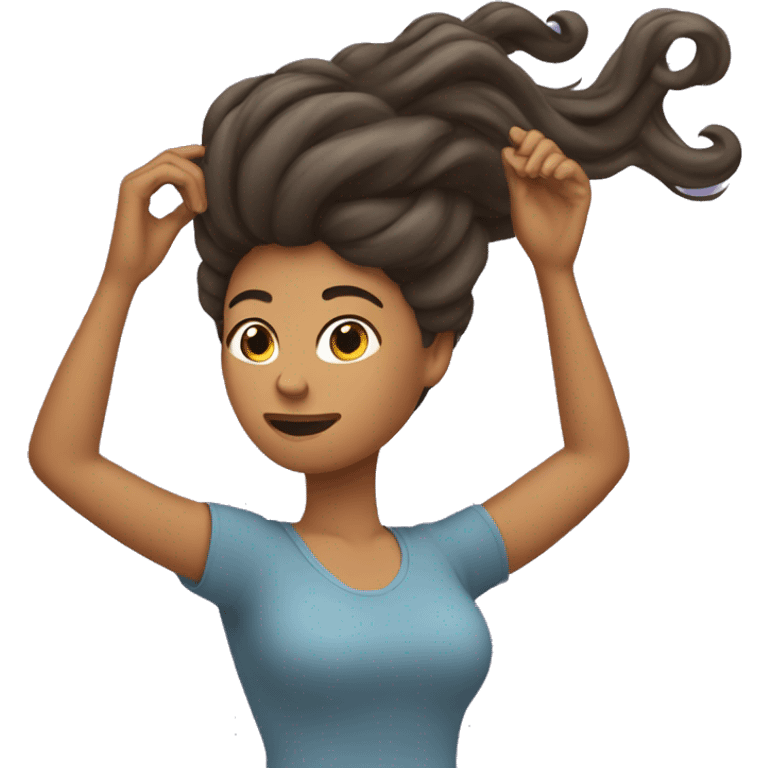 woman moving her hair with her hand emoji