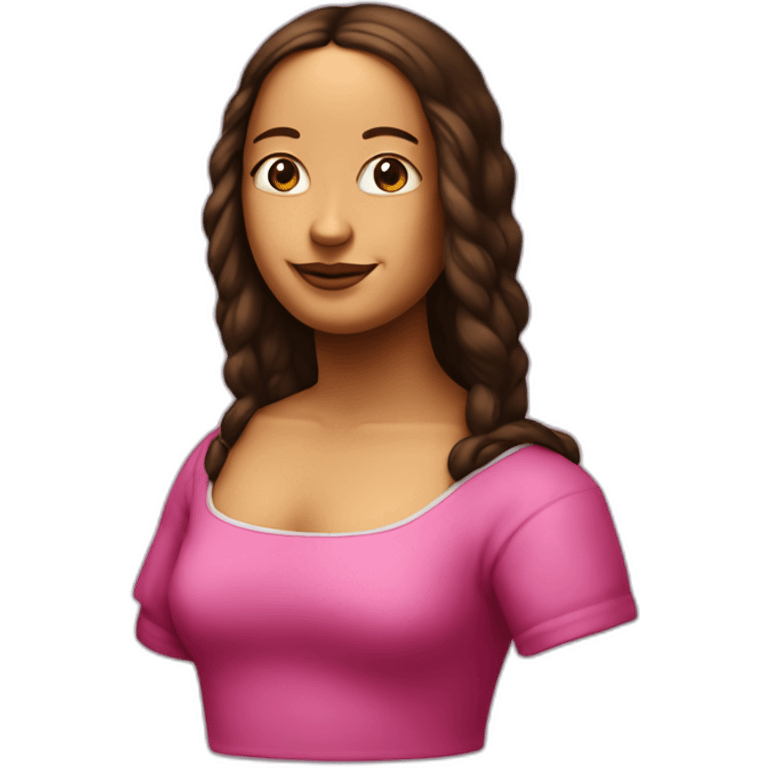 monalisa with pink tshirt emoji