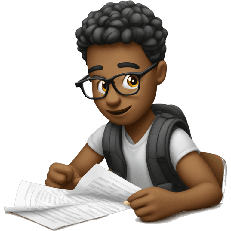 a student is reading papers emoji