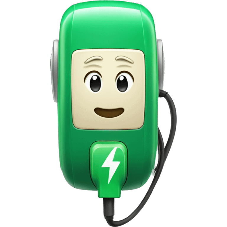 a green ev charger emoji