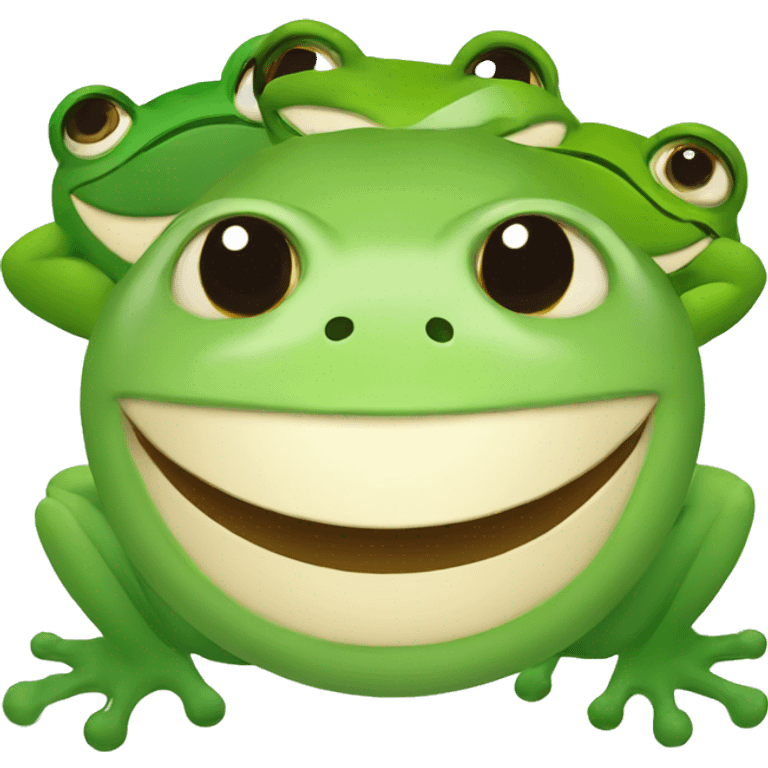 Smiling face with frogs emoji