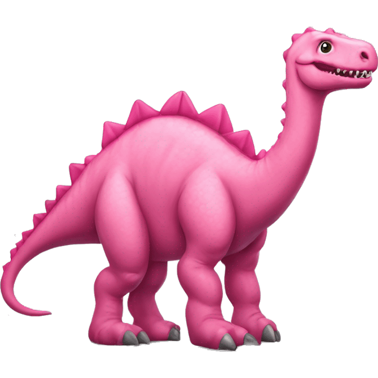 Giant pink dinosaur with  a bow emoji