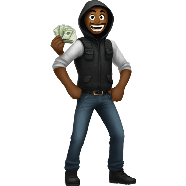 now robber is happy and he got money emoji