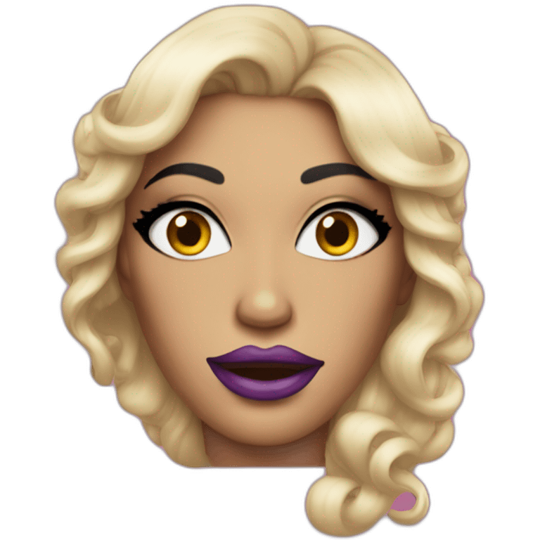 A drag queen with a huge make up and a beard  emoji