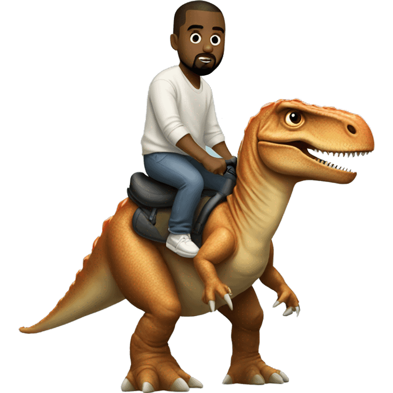 Kanye west riding a dinosaur  emoji